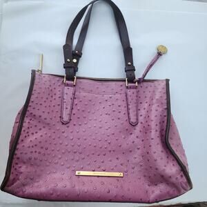 Brahmin Tori Tote Fig Normandy purple ostrich leather